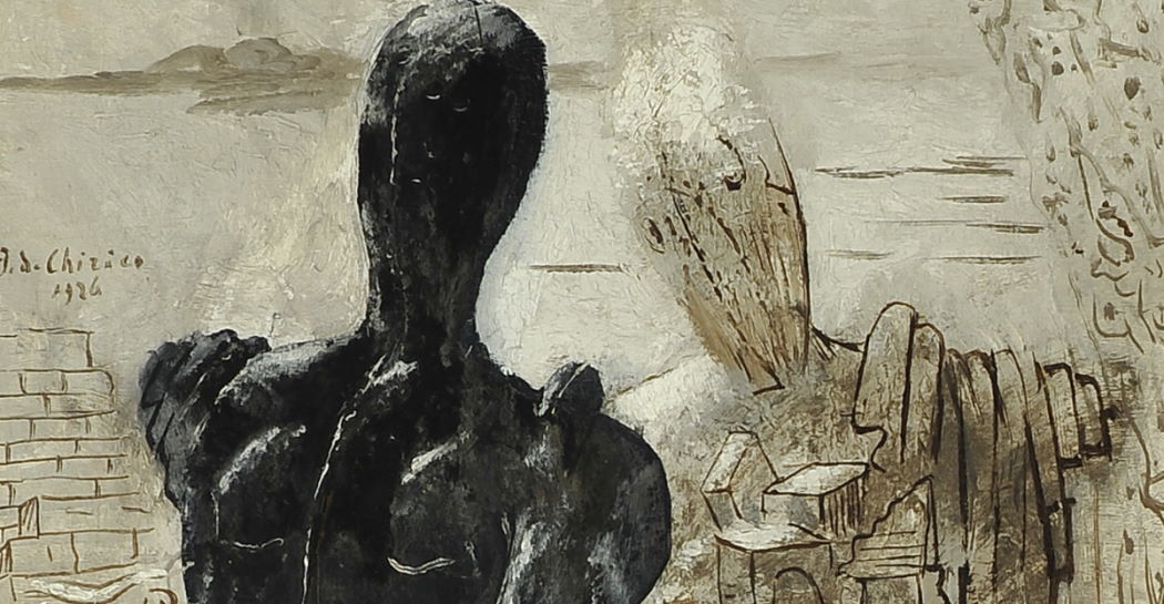 Giorgio de Chirico, Archeologi misteriosi / Manichini / Il giorno e la notte, 1926, olio su tela (particolare)