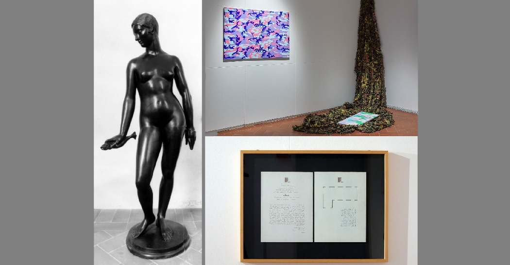 Amleto Cataldi, Galatea (1925); Sveva Angeletti, PRESS RELEASE (2021); Jennifer McLaren, Unrestricted Area (2021)