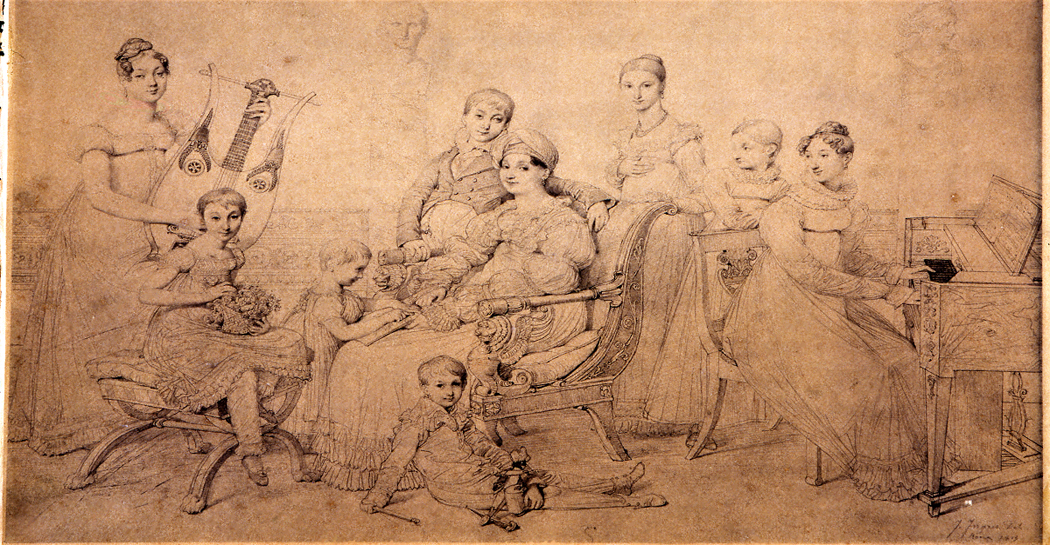 “Riproduzione del disegno La Famiglia di Luciano Bonaparte di J. A. D. Ingres”, fotoriproduzione all’albumina, Giuseppe Primoli, I ventennio del ‘900, MN 788.