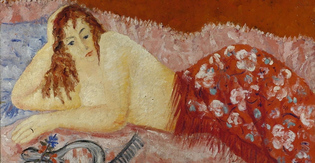 Adriana Pincherle, Nudo con scialle, 1932, olio su tela, cm 113x80, in comodato d’uso di Giuseppe Bertolami, presso il Museo della Scuola Romana