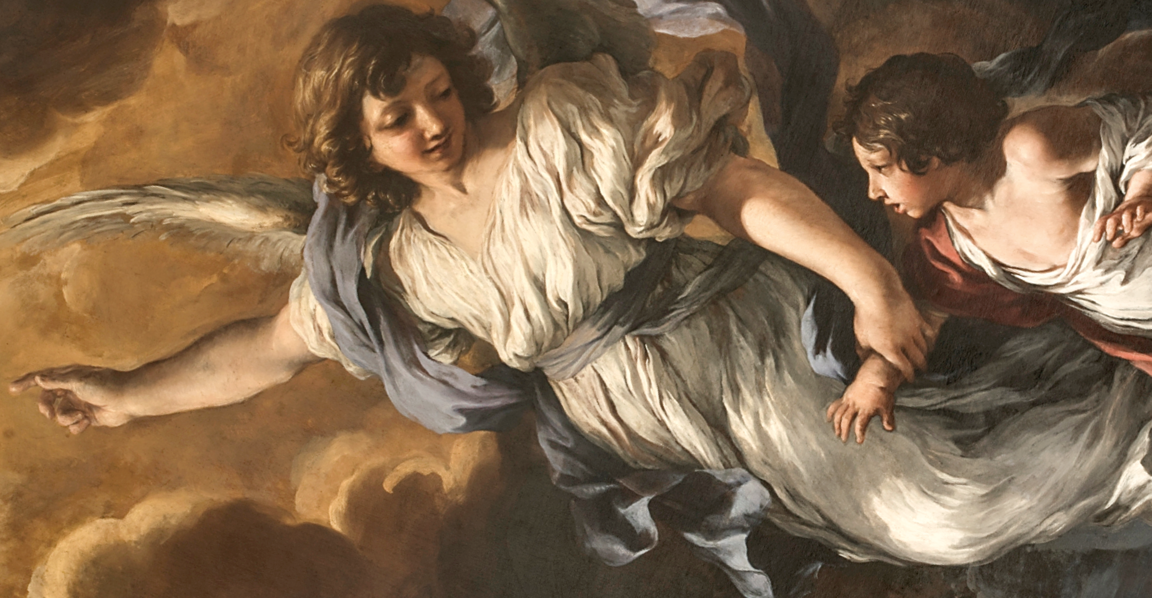 particolare di Angelo custode di Pietro da Cortona