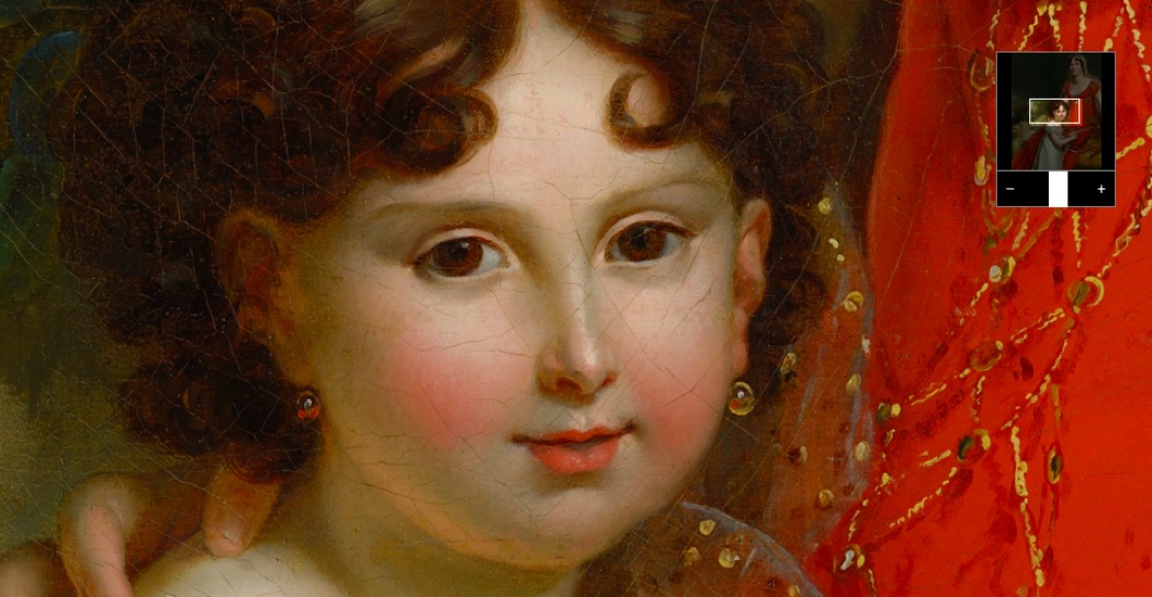 Dettaglio di Elisa Bonaparte Baciocchi con la figlia Napoleona Elisa