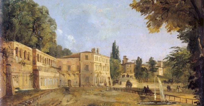 Ippolito Caffi, L'Aranciera di Villa Borghese (o Casino del Muro Torto a Villa Borghese), 1834