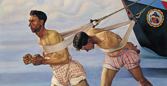 Cagnaccio di San Pietro, L'alzana, 1926, Olio su tela, 200x173, Collezione della Fondazione di Venezia