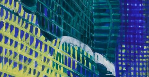 particolare di TITINA MASELLI Composizione urbana, s.d. acrilico e tempera su carta cm 100x70