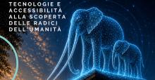 Due elefanti virtualizzati sovrastano una versione futuristica del Museo di Casal de’ Pazzi (immagine generata con IA)